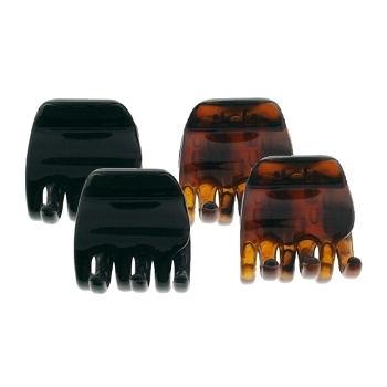Scunci - No Slip Grip - Chunky Jaw Clip - Large Black & Large Tort (Set of 4)